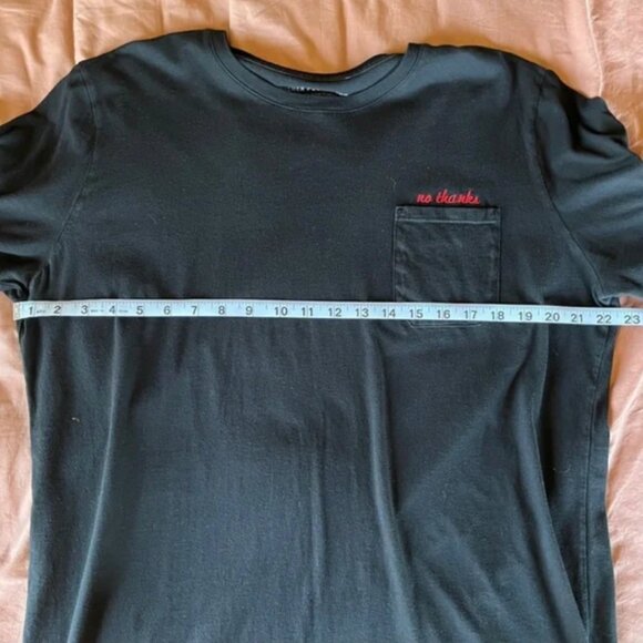 Richer Poorer Black “No Thanks” Embroidered Pocket Tee Minimalist streetwear - Picture 6 of 6
